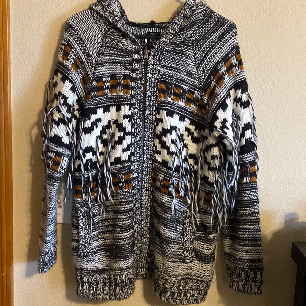 Volcom Stone Row Fringe Zip Up Jacket Size M/L - image 1